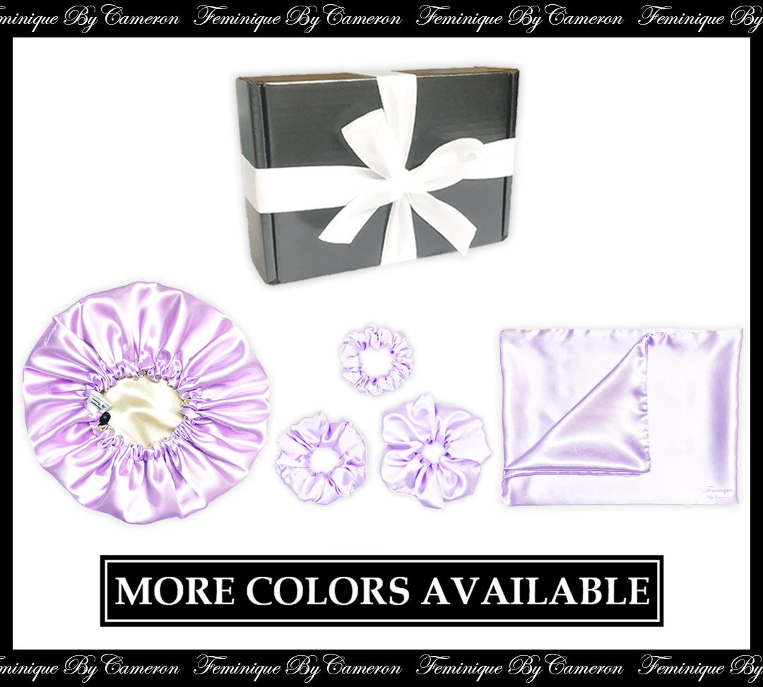 Satin Bonnet Gift Set - Lilac
